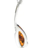 Sterling Silver Designer Pendant with Baltic Amber Gemstone