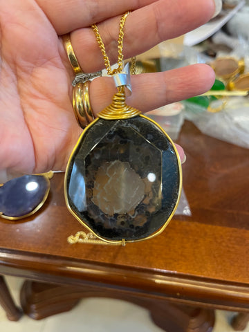 Gold Plated Agate Necklace