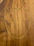 18K Yellow Gold Vermeil Sterling Silver Box Chain  Necklace 1mm