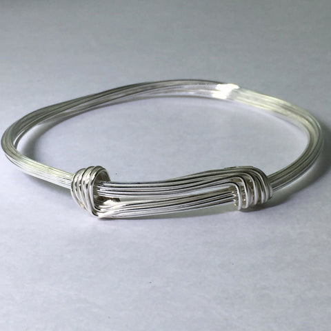 Sterling Silver Knotted Multi Strand Adjustable Bracelet