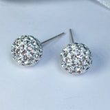 Sterling Silver Sparkly Ball Stud Earrings