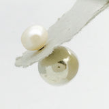 Sterling Silver Front Back Fresh Water Pearl Grey/White/Ball Earrings