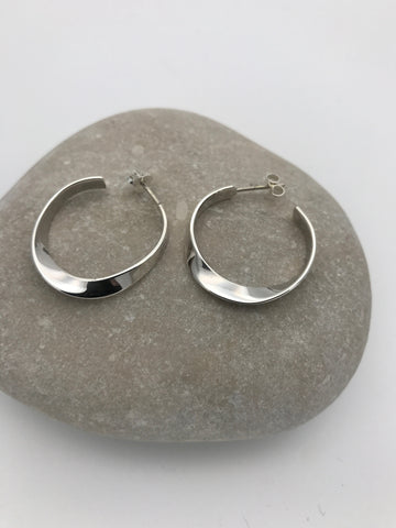 Sterling Silver Band With Twist Earrings