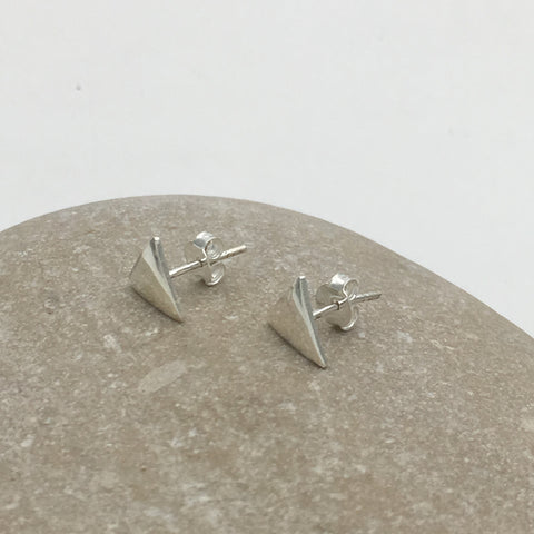 Sterling Silver Shiny Triangle Earrings