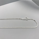 Sterling Silver Curb Chain Offset Necklace