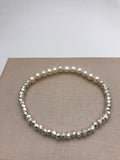 Sterling Silver Pearl with Silver Nuggets Bracelet