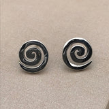 Sterling Silver Polished Swirl Stud Earrings