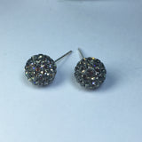 Sterling Silver Sparkly Ball Stud Earrings