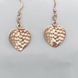 Gold Vermeil Sterling Silver 18Kt Rose Gold Hammered Heart Earrings