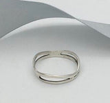 Sterling Silver Double Band Curves Ring