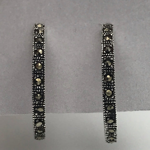 Marcasite deals hoop earrings