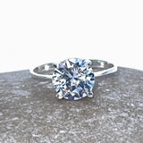 Round 8mm Solitaire Diamond Open Set Ring