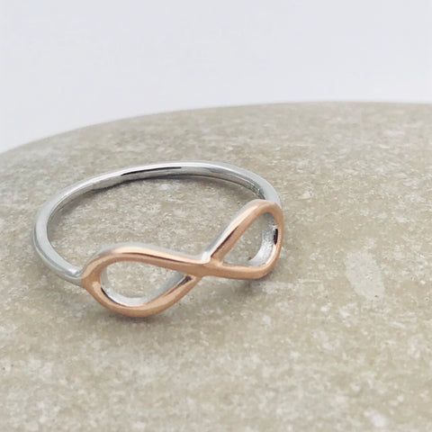 Buy SILBERRY 925 Sterling Silver Rose Gold Infinity Aura Ring for Womens  and Girls online