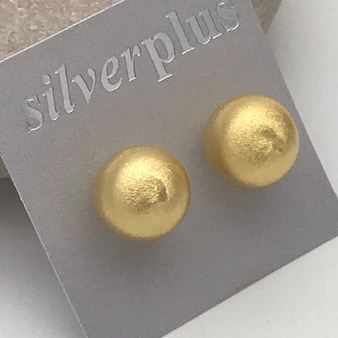 Sterling Silver Brushed 18Kt Gold  Earrings