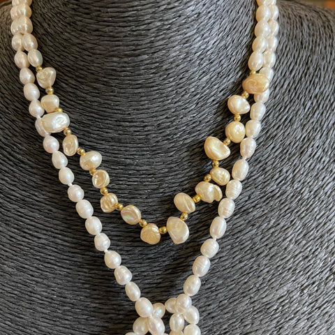 Beautiful Open Ended Cultured Pearl Necklace