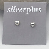 Sterling Silver Dinky Puffed Solid Heart Earrings