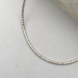 Sterling Silver Fine Rope Sparkly Chain Necklace 18”