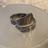 Sterling Silver Fishy Tail Crossover Ring