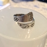 Sterling Silver Fishy Tail Crossover Ring