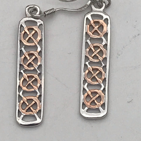 Sterling Silver Rose Gold Plated Celtic Pattern Earrings